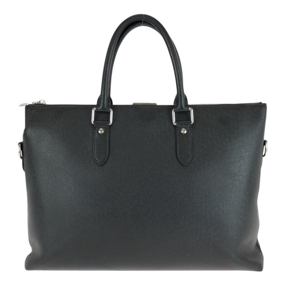 LOUIS VUITTON Taiga Anton Black Leather Briefcase with Silver Hardware, M33416,